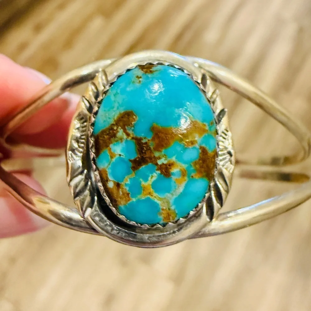 Navajo Turquoise Cuff — Sterling, 6.25